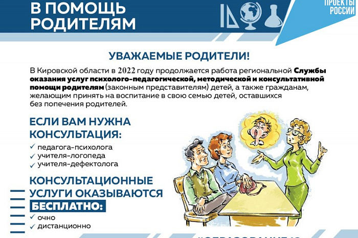 Почти 7500 родителей Кировской области получили бесплатные консультации по воспитанию детей